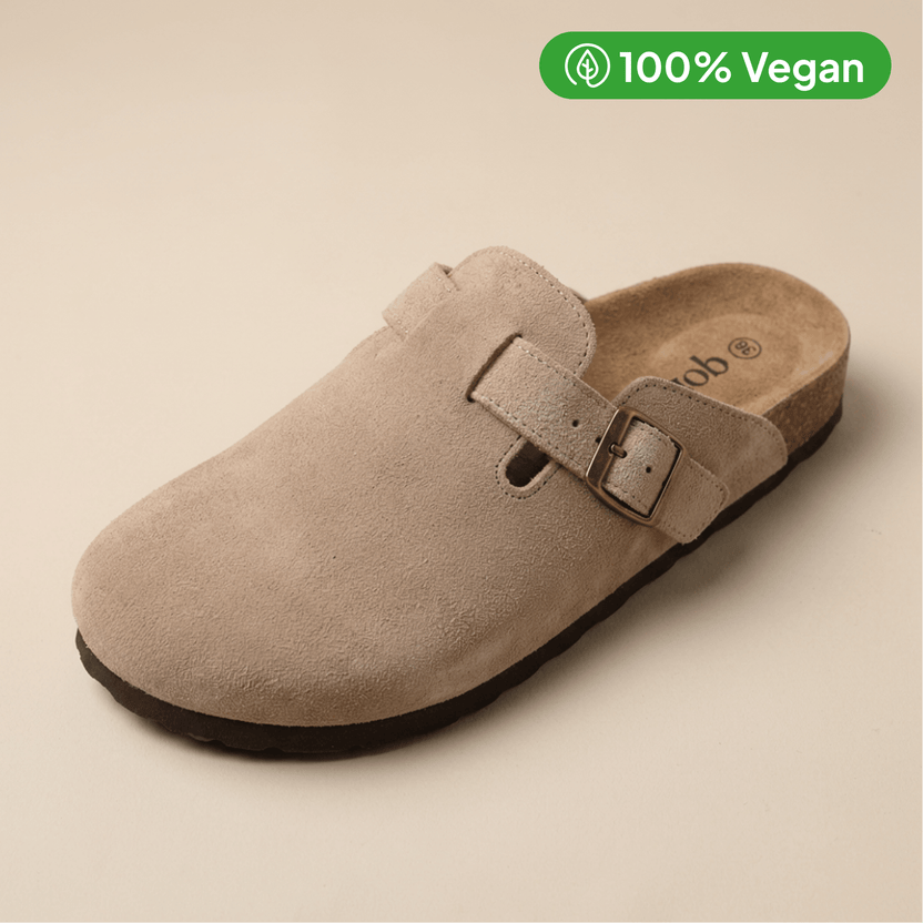 Fully Vegan Suede Clogs from Qomfort