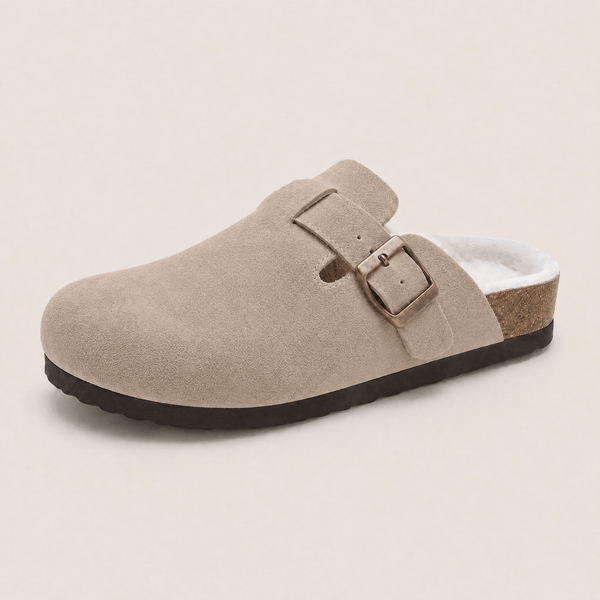 Fleece-lined Suede Clogs from Qomfort